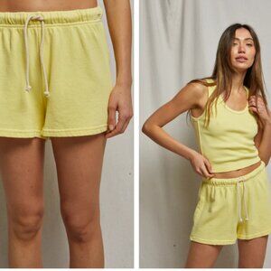 Layla Yellow Sweatshorts perfectwhitetee